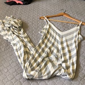 Grey and White Maxi Dress